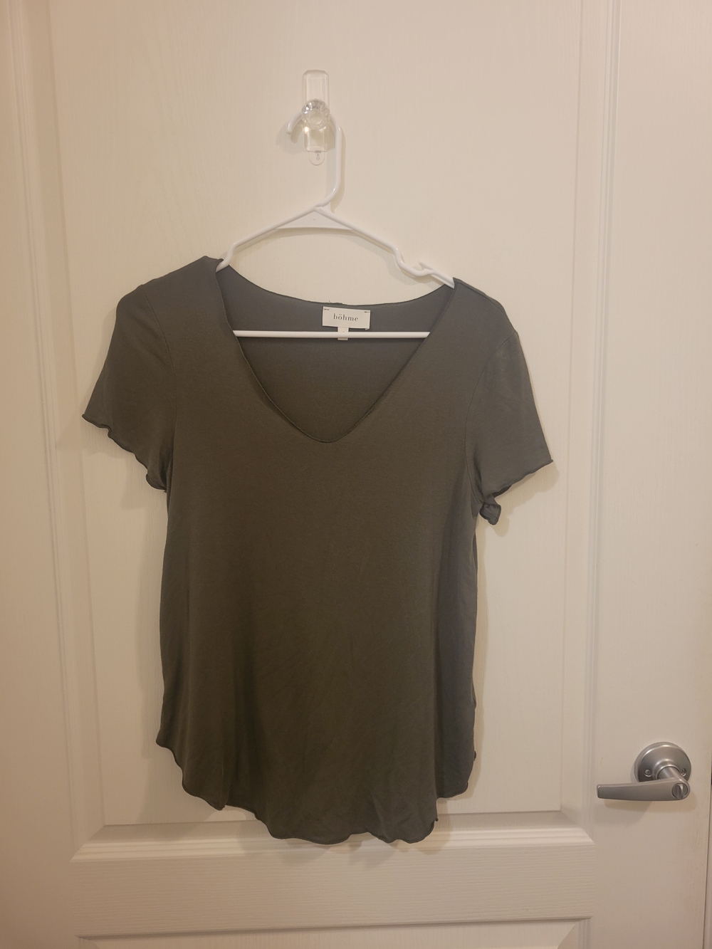 bohme Olive Green V-Neck Short Sleeve Tee
